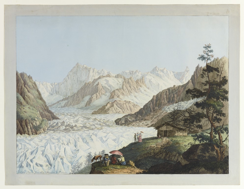 The Mer de Glace glacier in the Mont-Blanc-Massif