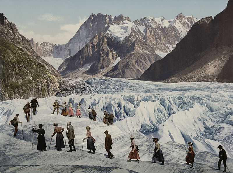The Mer de Glace glacier in the Mont-Blanc-Massif