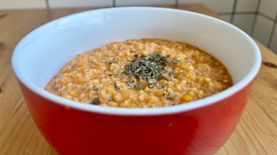 Bulgur and Red Lentil Soup with Mint