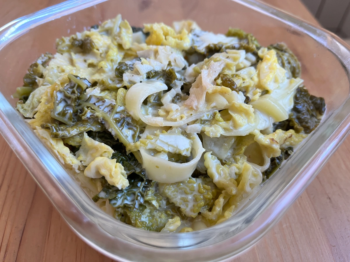 Pasta with Savoy Cabbage-Lemon Cream Sauce
