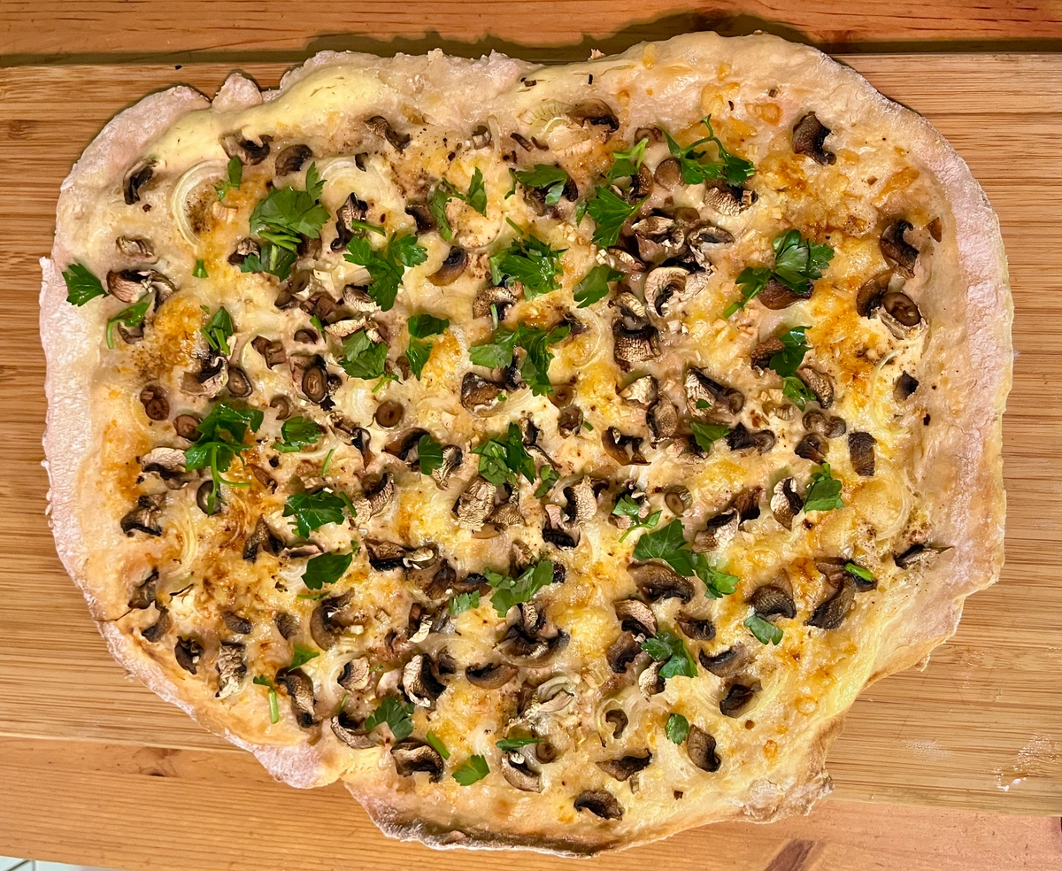Tarte Flambée with Mushrooms