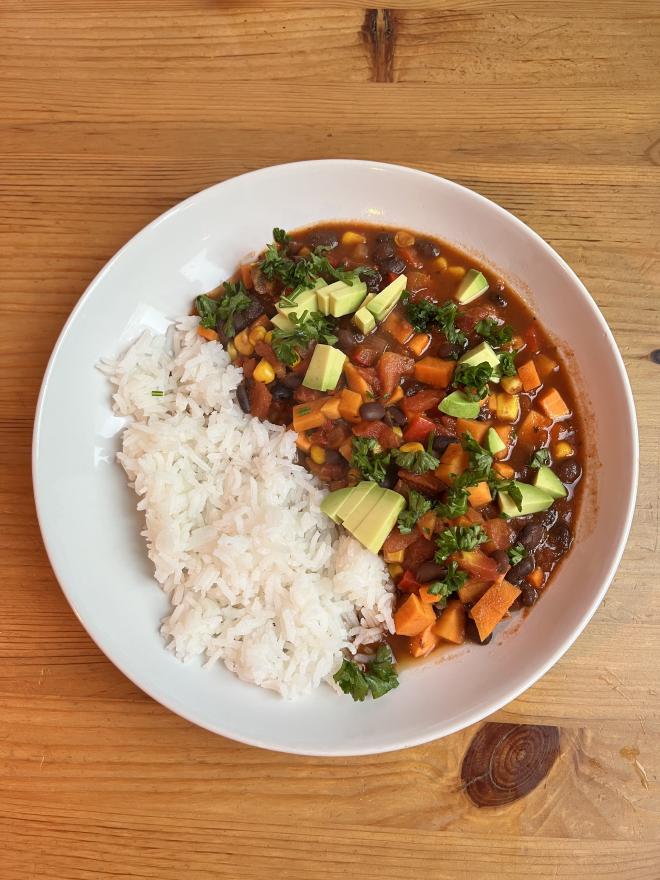 Sweet potato chili with black beans