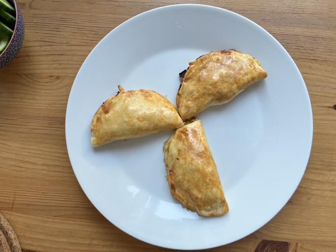 Vegetarian empanadas from the oven